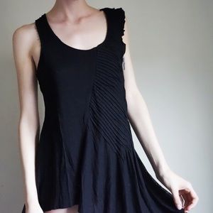 Free People Black Asymmetrical Tank Top Mesh Back